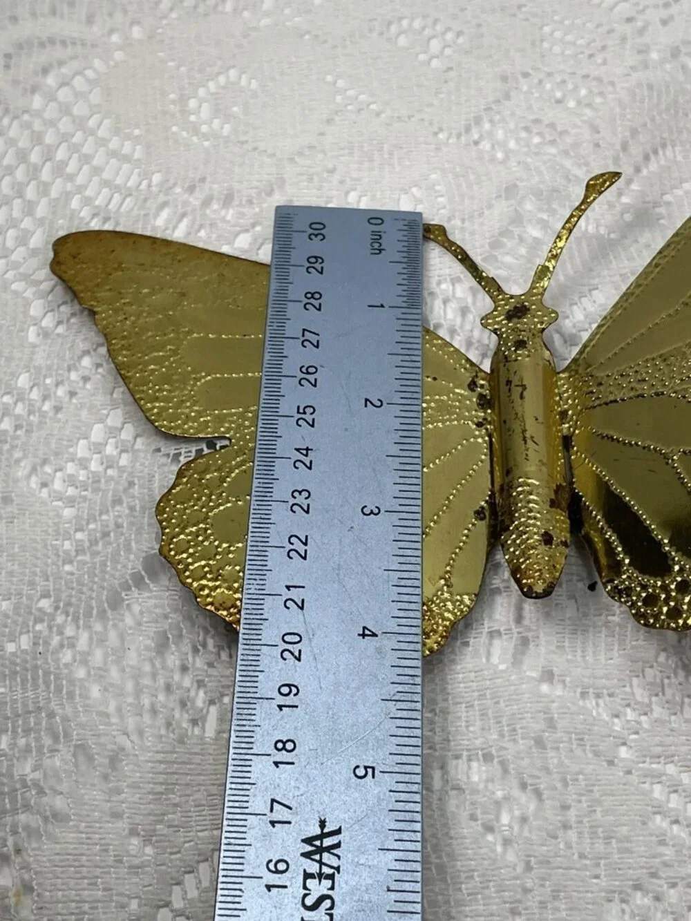 Set of 2 VTG Home Interiors Gold Tone Metal Tin 3D Butterfly Wall Decor MCM Boho